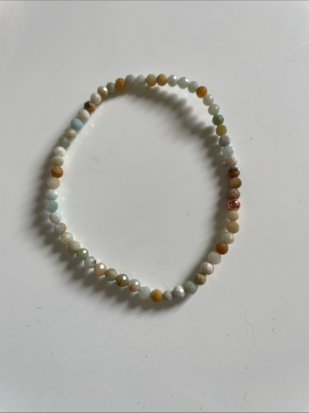 Multicolor Faceted tourmaline and copper Bead Stretch Bracelet - Women Jewelry